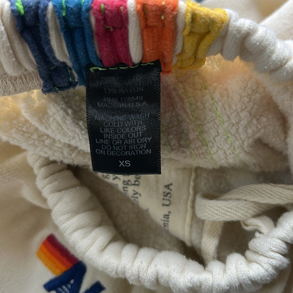 Aviator Nation Cream Pants with Rainbow Stripes - Picture 12 of 16